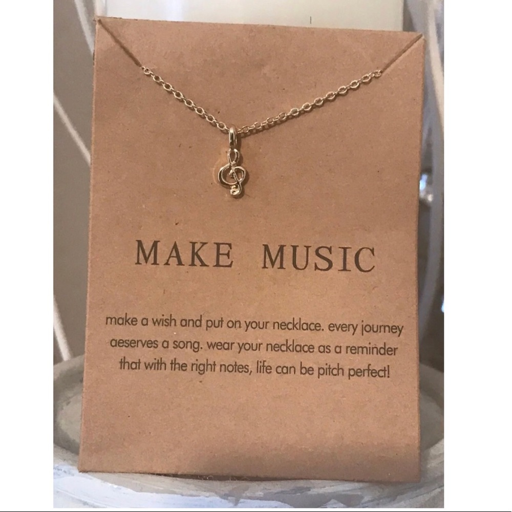Makes Music Note make a wish pendant adjustable necklace! NEW!